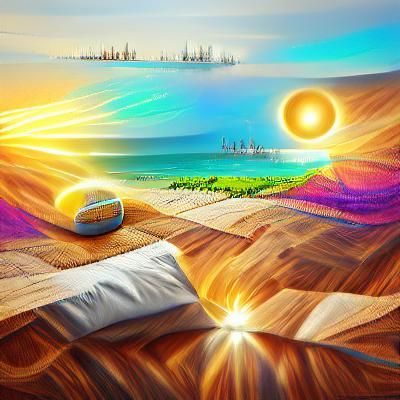 seaside beach horizon glowing sun 8k resolution beautiful di...