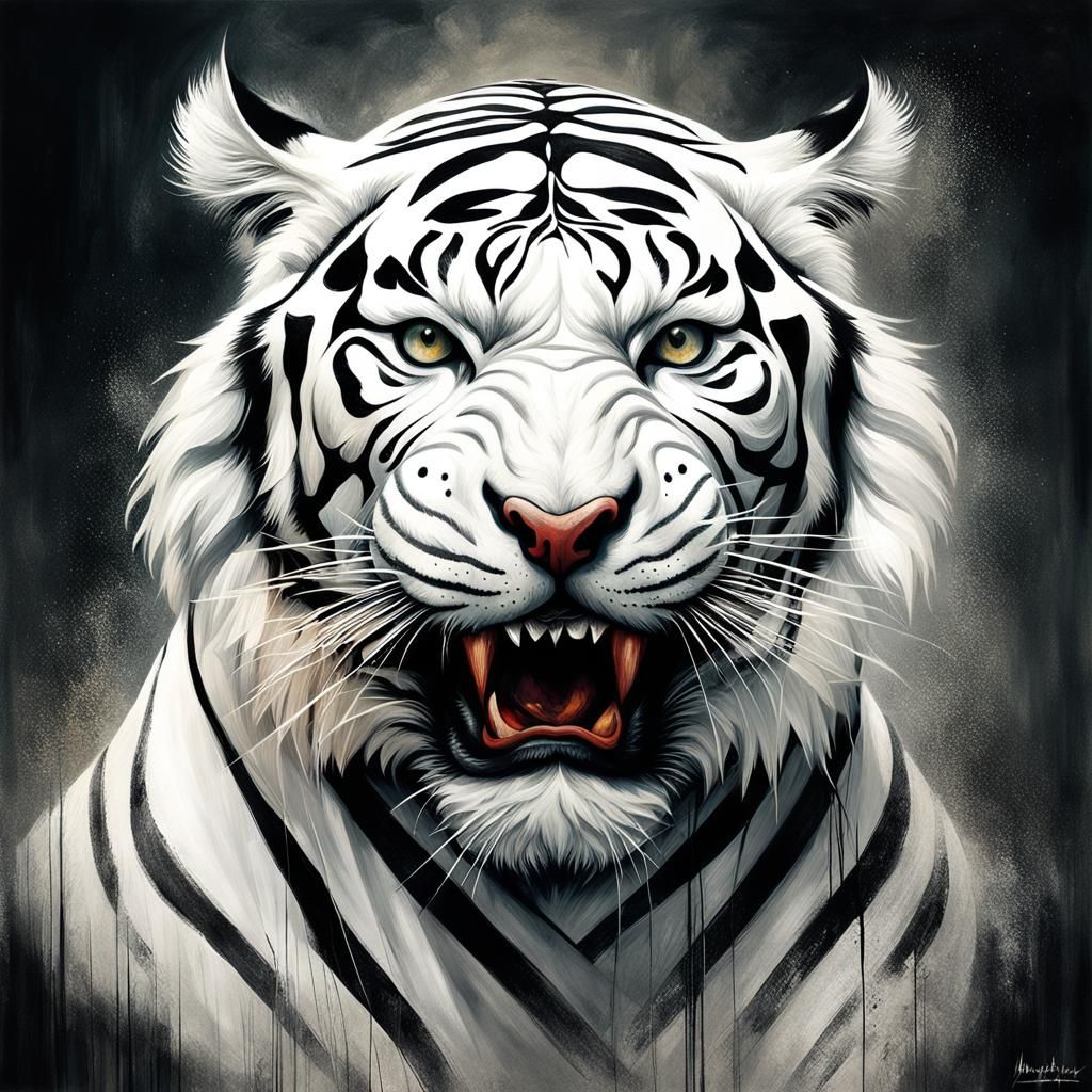 Fierce White Tiger