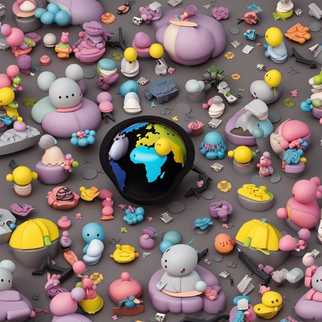 Kaws Inspired World 3D circular
