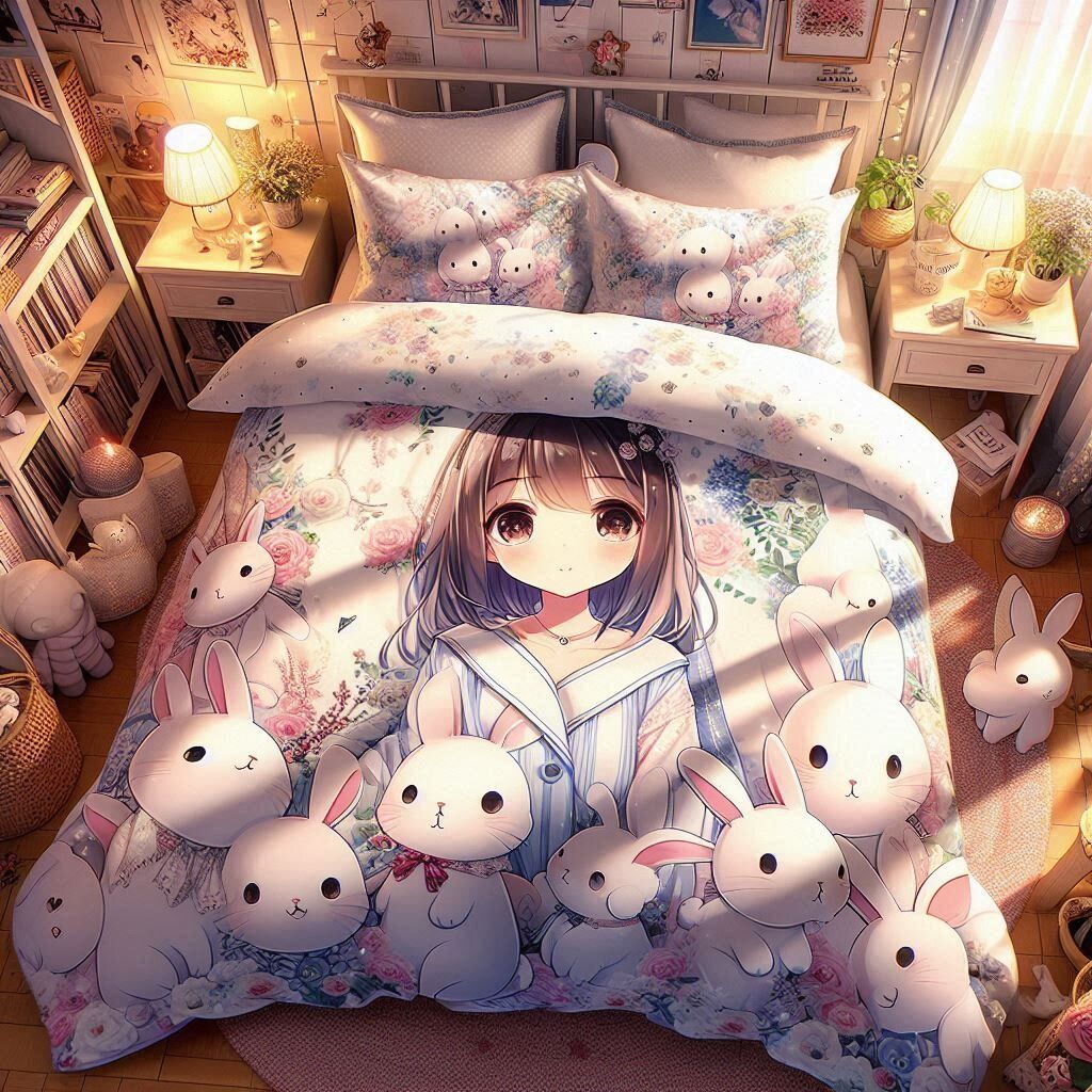 Rabbits Bedsheets - Good night 😴🌙🌃💤✨🌌