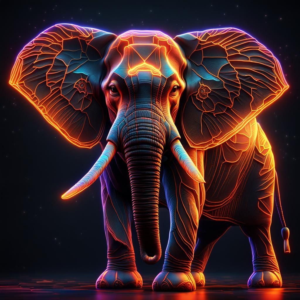 3D hologram of a Elephant | Amazonbundance