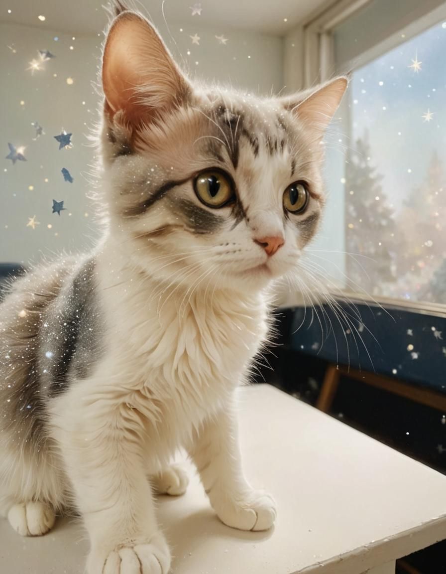 cat on starry sky