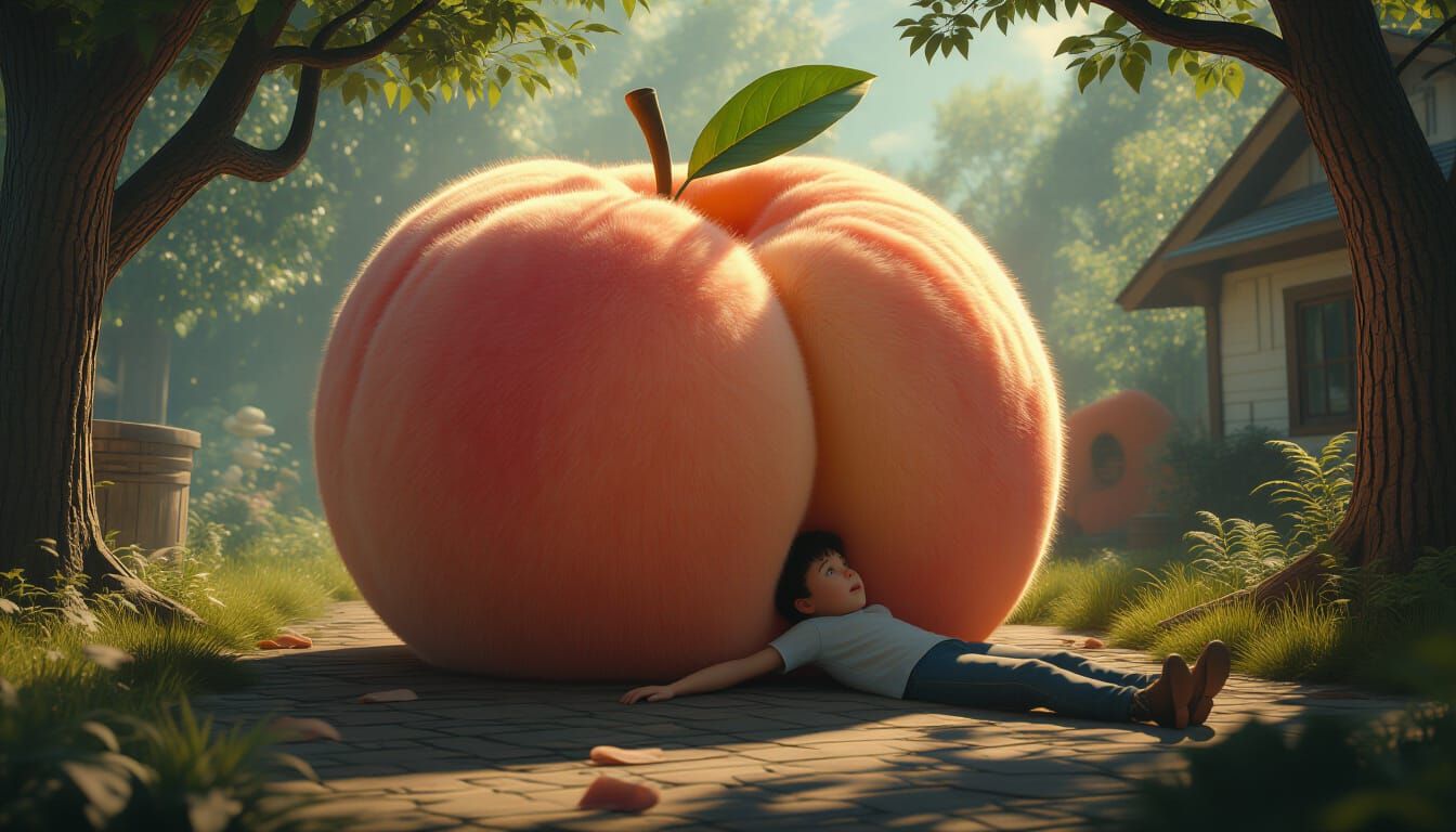 James and the giant peach 🍑  by @KIMDING91