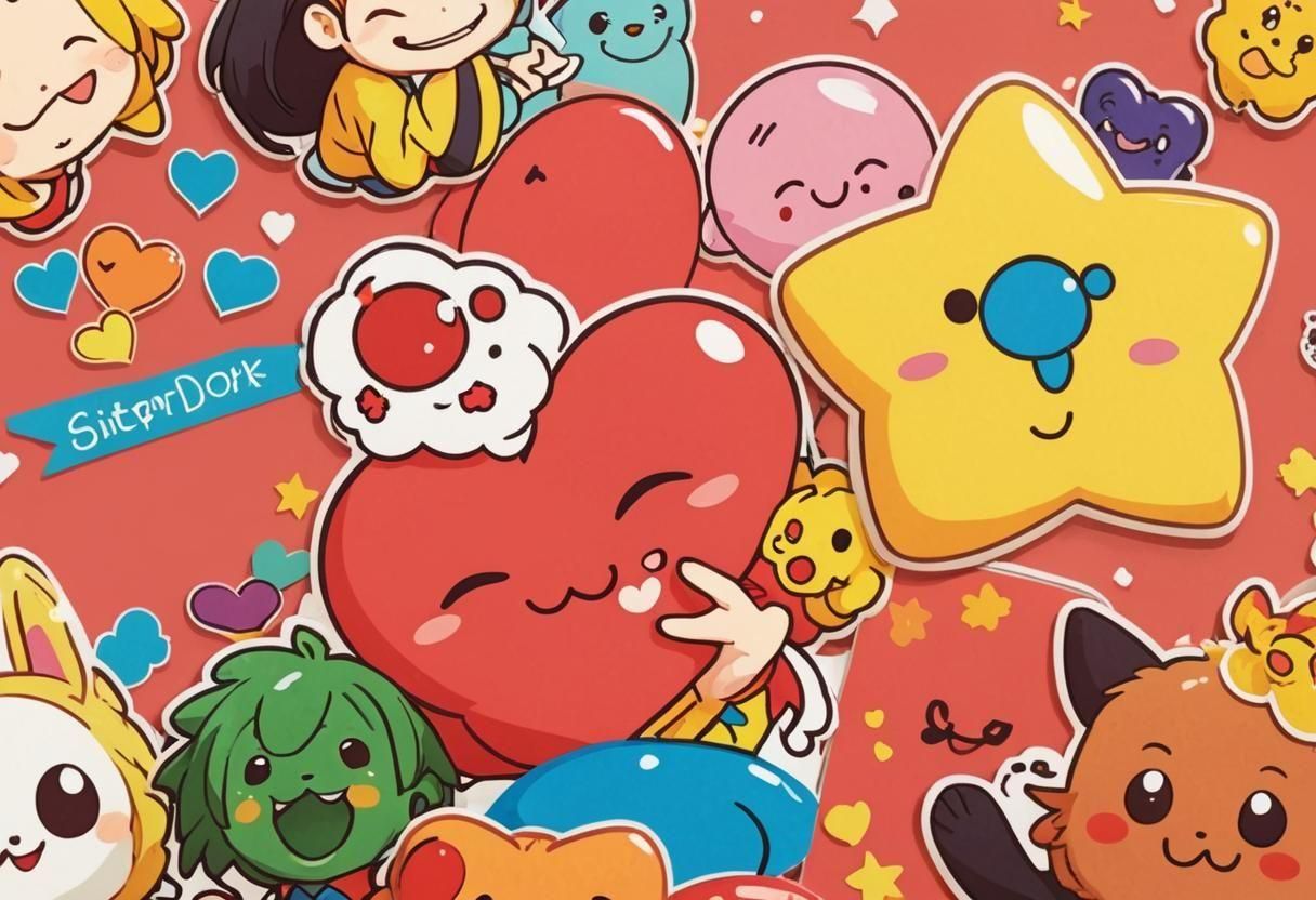 Heartwarming Anime Stickers with Silly Expressions