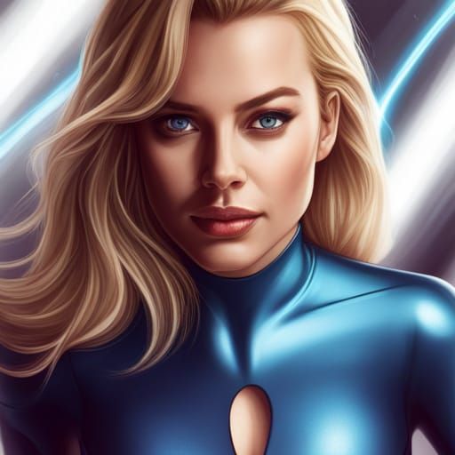 Margot Robbie as Susan Storm of the Fantastic Four AI Generated