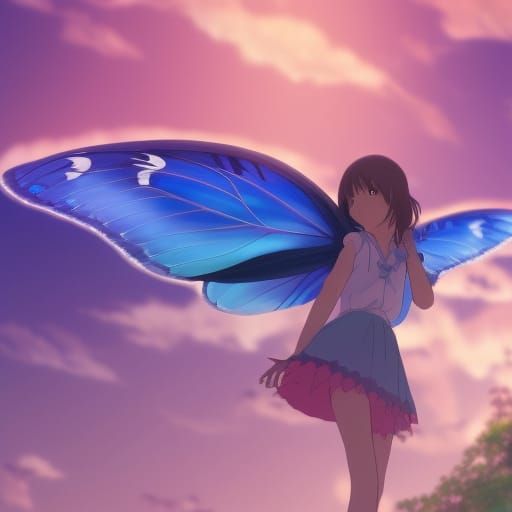 fairy, butterfly wings, pixie, flying