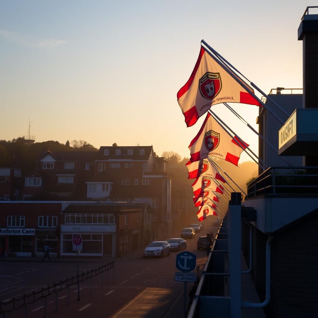 The town of Brighton, Sussex in the early morning low-key li...