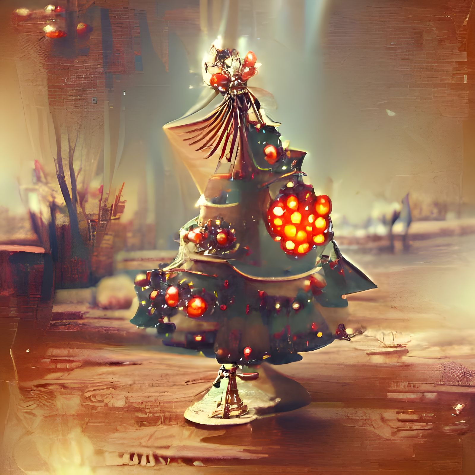 A vintage Christmas tree