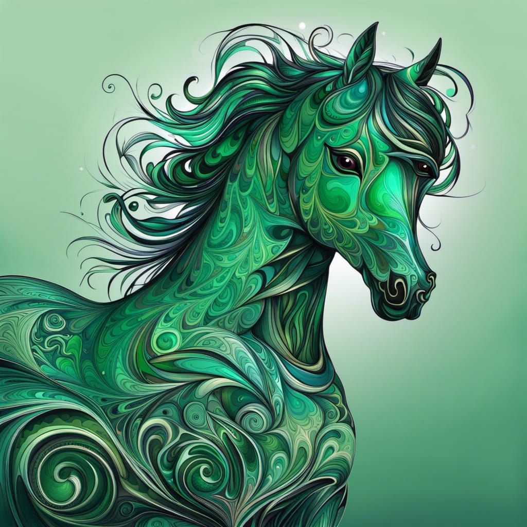 The Emerald Horse AI Generated Artwork NightCafe Creator