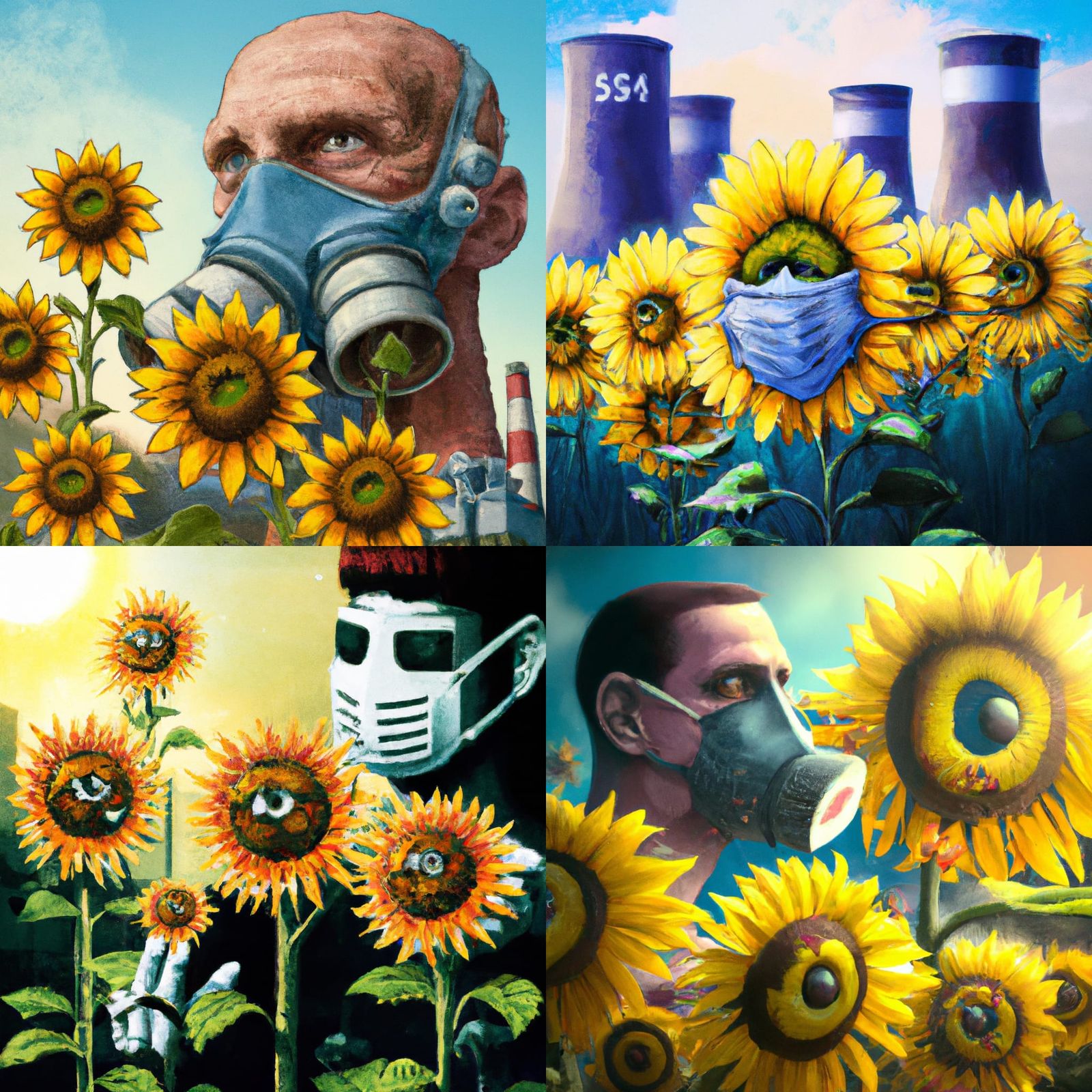 Sunflowers absorbing harmful radiation and toxin from the environment