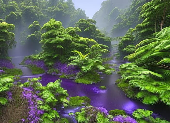 Rainforest 8K resolution 64 megapixels beautiful hyperdetail...