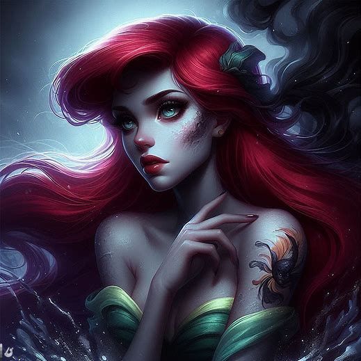 Ariel With Her New Tattoo Dark Disney