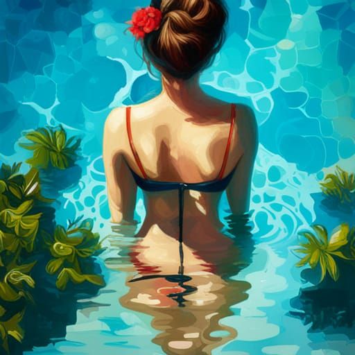 Pool-side.   by @GreenNails