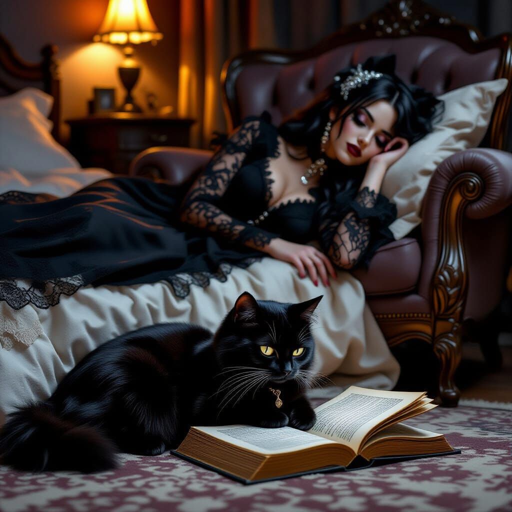 When she sleeps, he learns  by @KinginYellow2