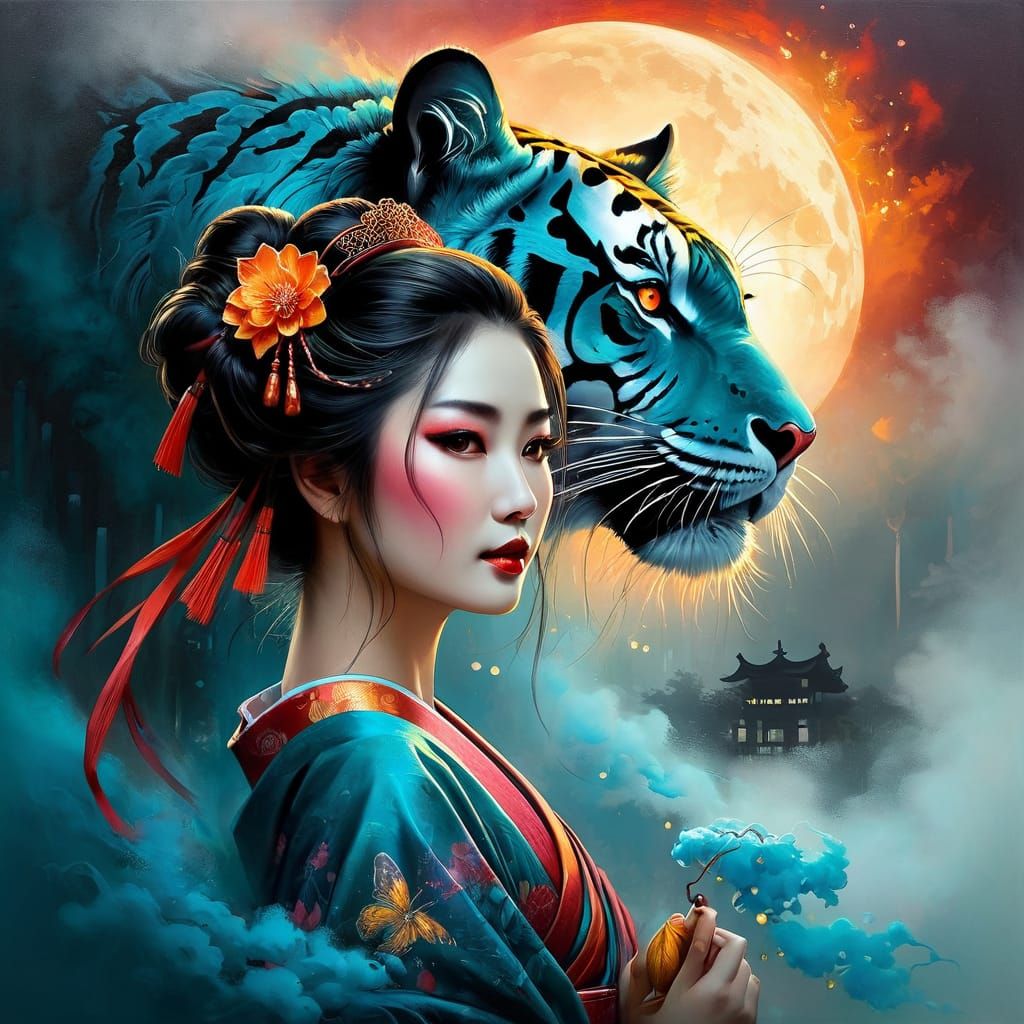 Geisha and herTiger #2