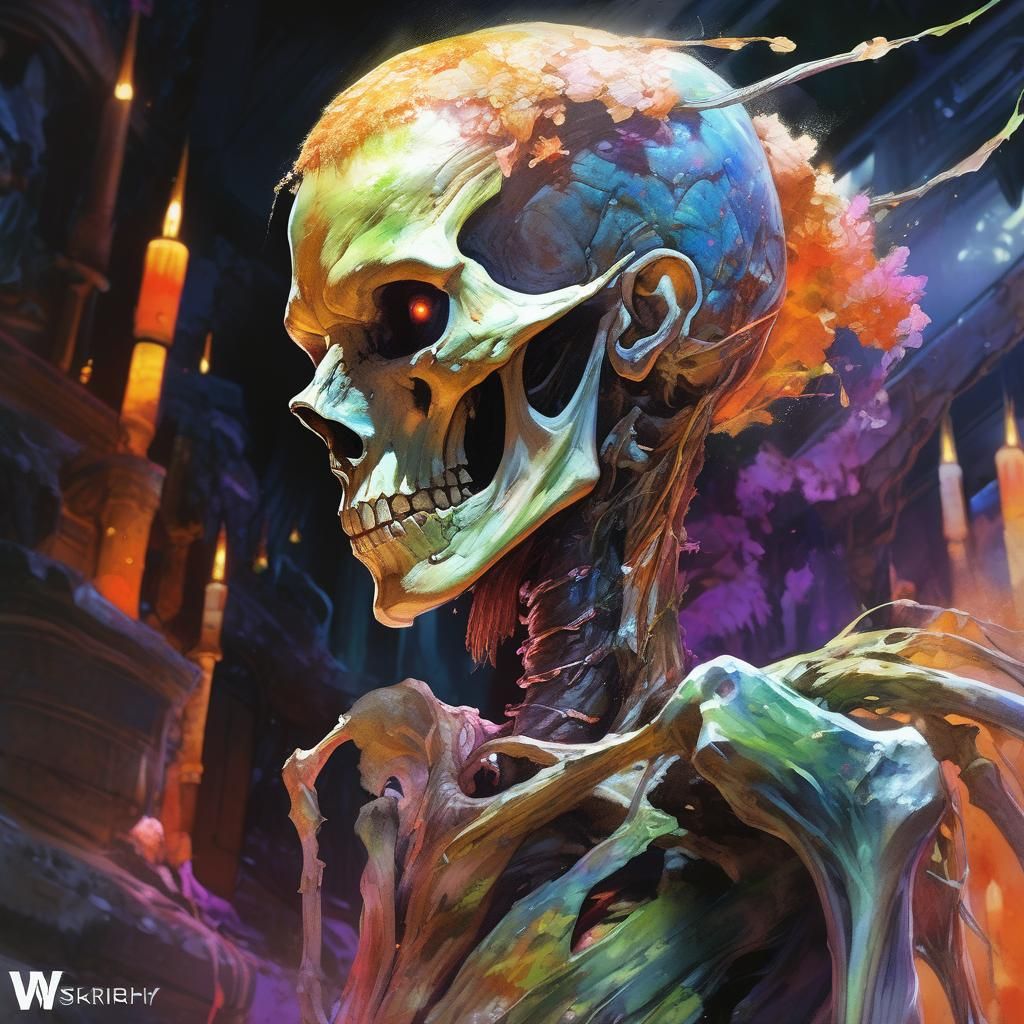 Macabre Imago Metamorphosis: Watercolor Portrait by Cornwell