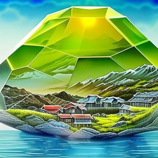 "fresnel effect" mountain in sphere