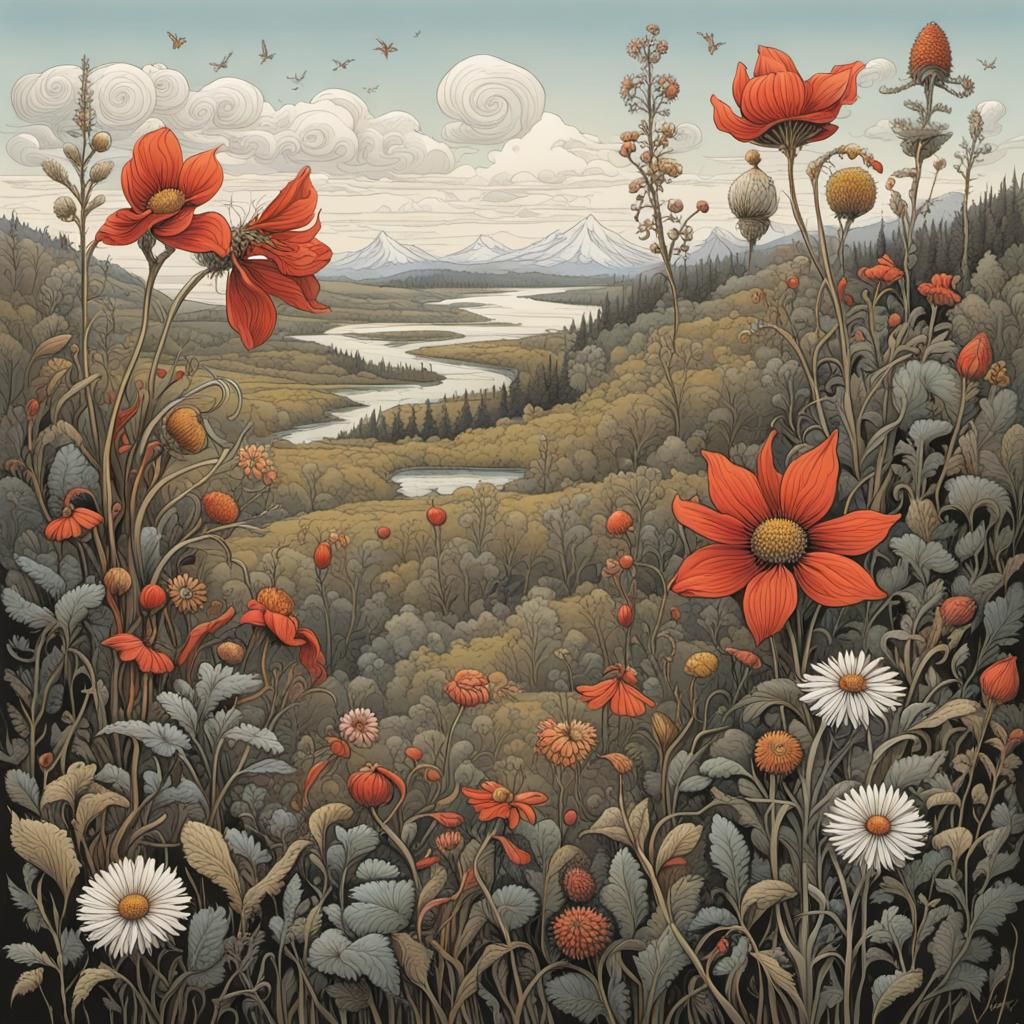 wildflowers along the way, by Carry Akroyd and Aaron Horkey