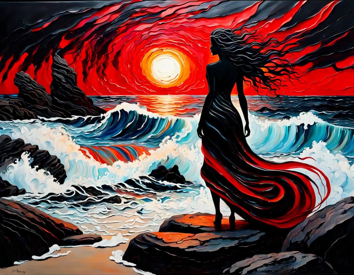 The Woman of the Sea - impasto 3