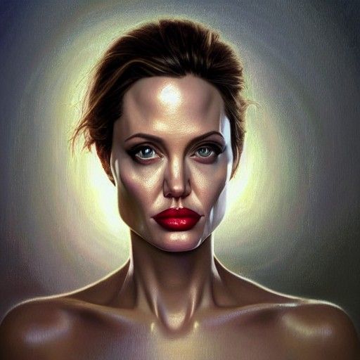 Portrait of Angelina Jolie by Greg Rutkowski Dan Mumford Jam...