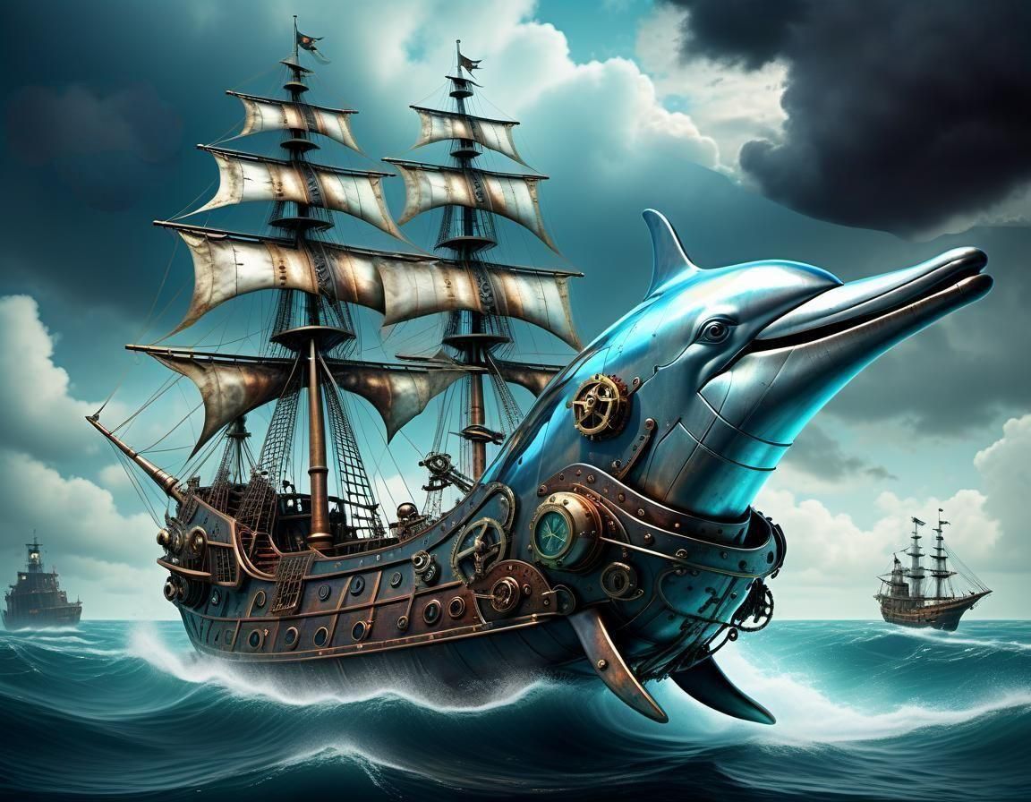 Dolphin vessel  by @Ai-zombie