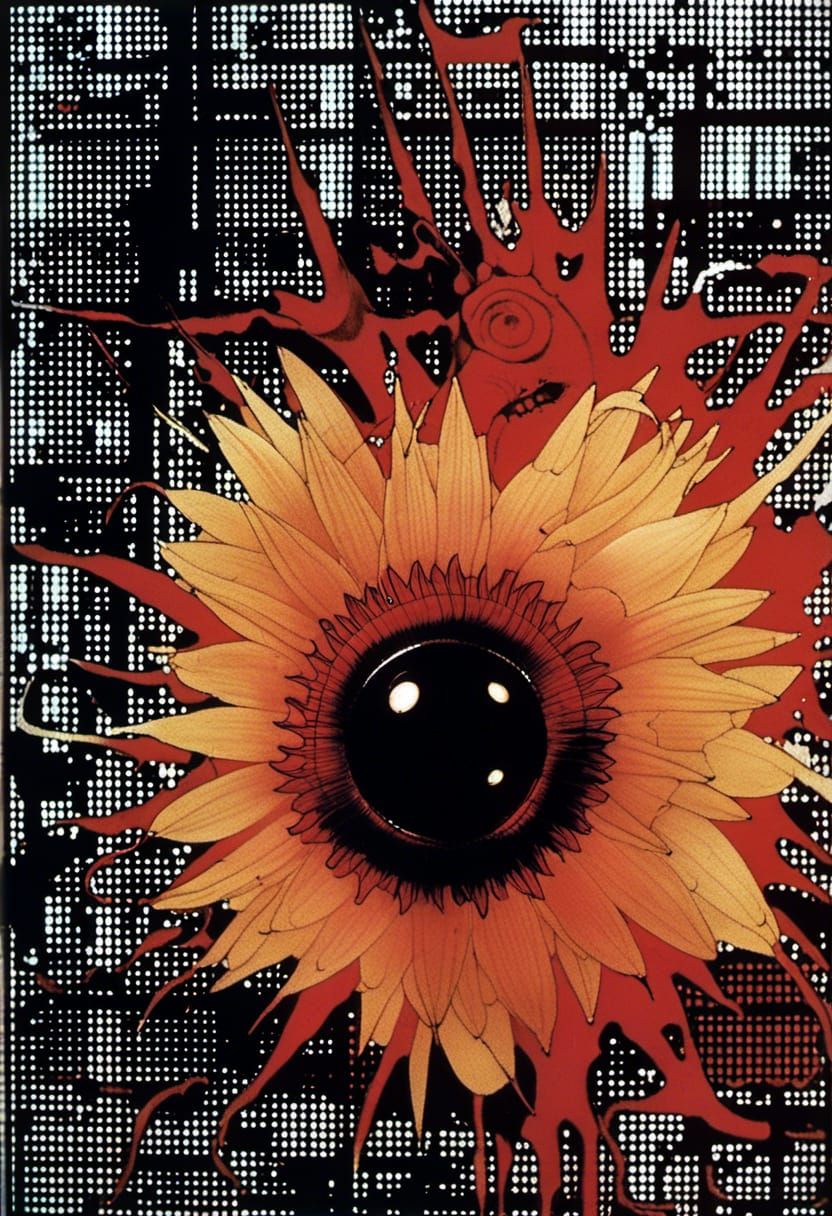 Floral Hurricane in Abstract Style