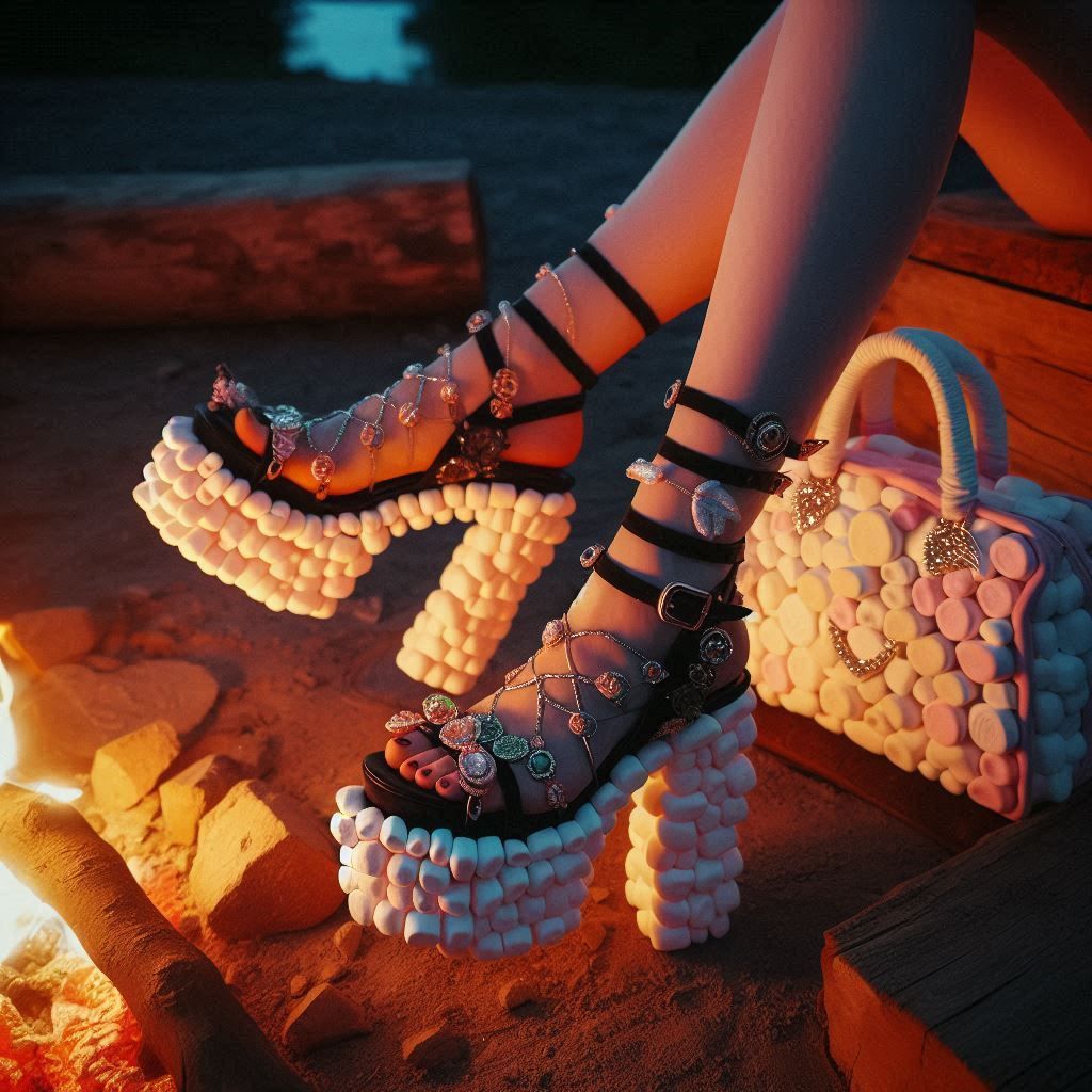 Marshmallow bag and shoes