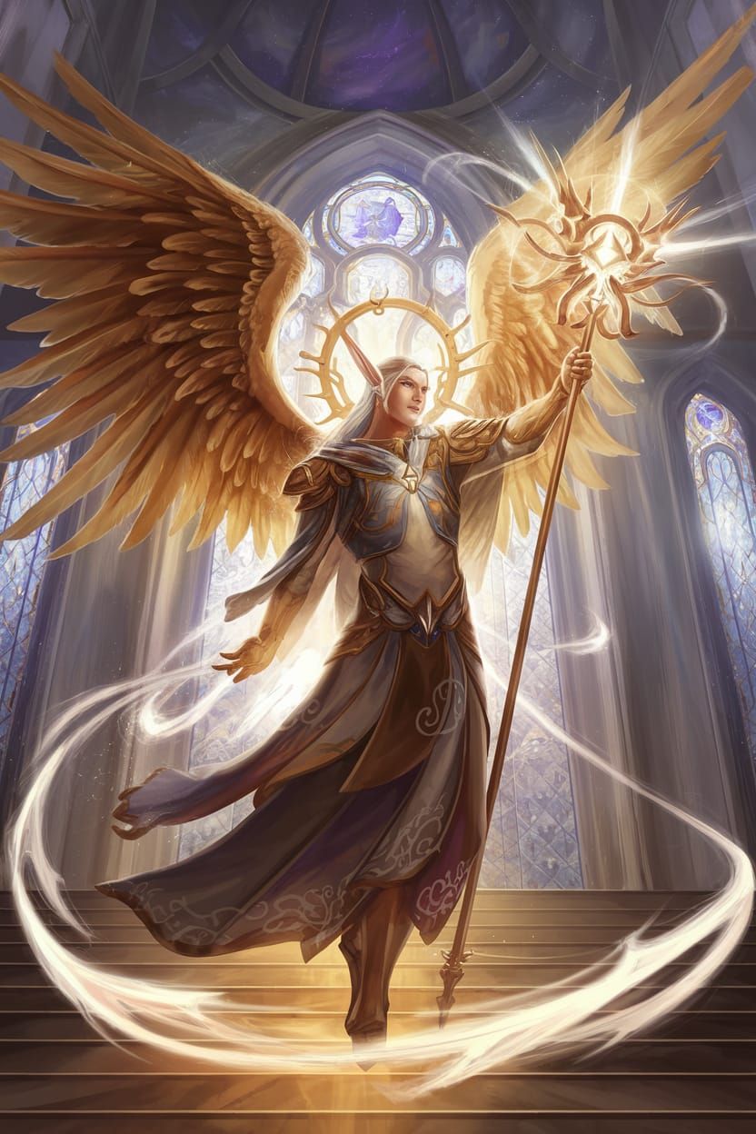 A radiant aasimar 