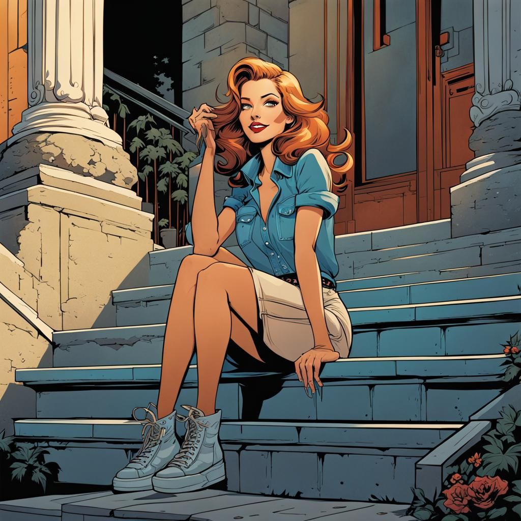 Hyper detailed comic-book cel-shaded illustration masterpiec...