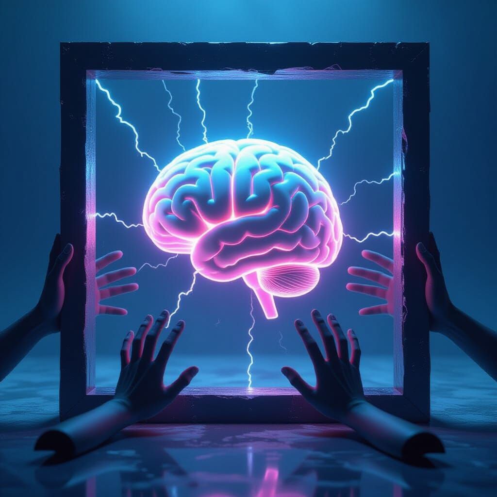 Mental and emotional property and external tresspassing. 3 d digital art