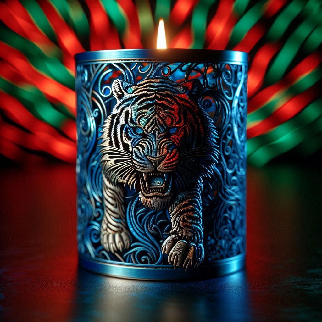 Candles Decorated with Animal Print Tiger 2