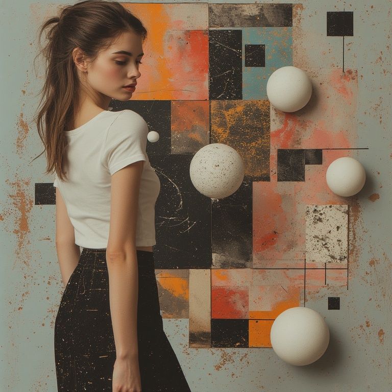 Side portrait with spheres