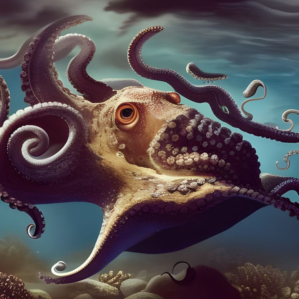 Large Octopus on Great Barrier Reef - AI Generated Artwork - NightCafe ...