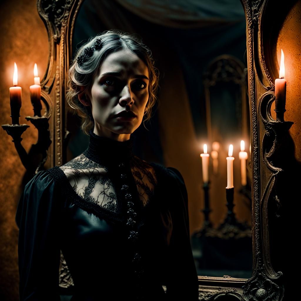 A Cursed Mirror with something evil