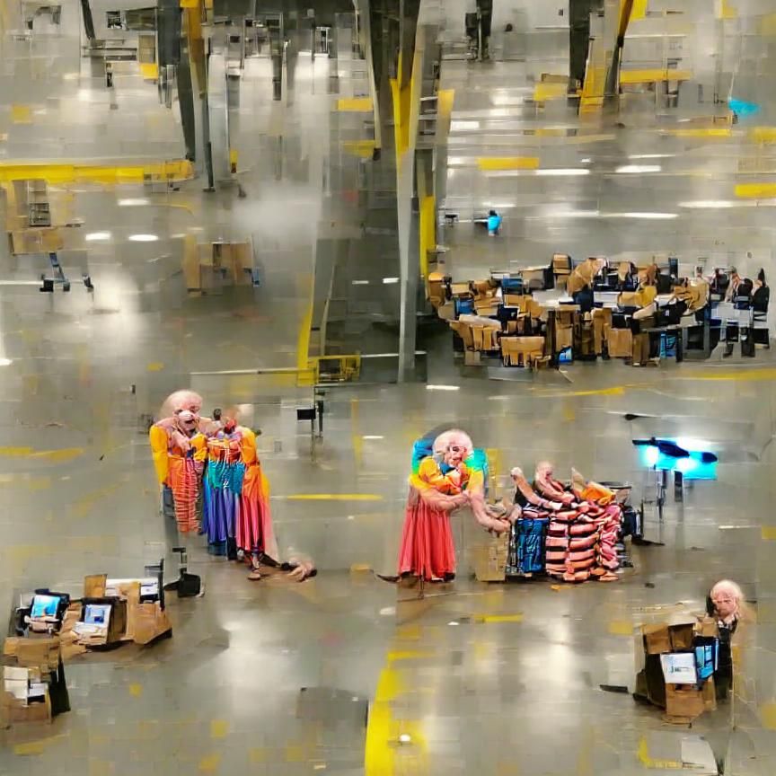 Amazon dystopian clown show