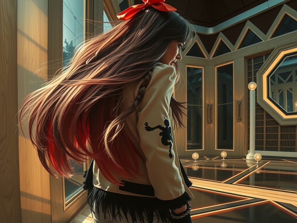 Goth Emo Girl Dancing in Diamond Room