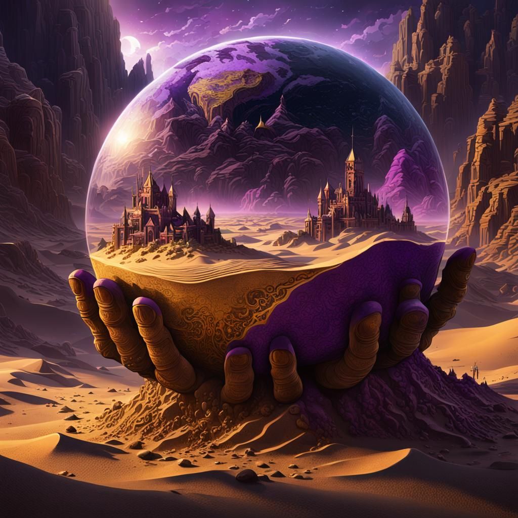 The world as a spec of sand in someone else’s hand  by @Jesse James