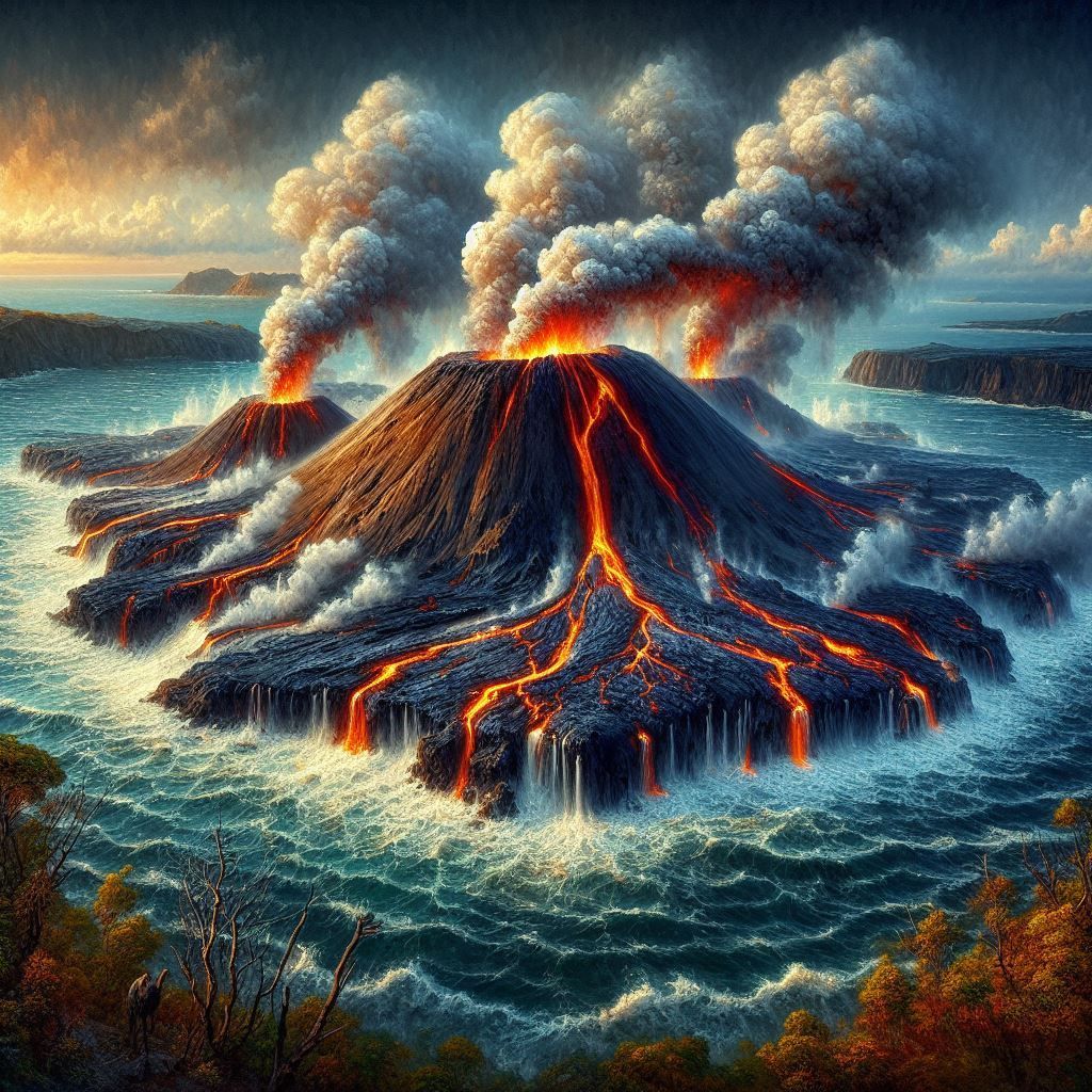 the creation of a new volcanic island