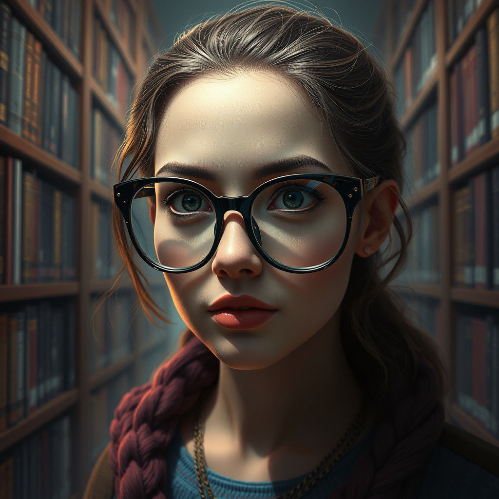 Woman In Library