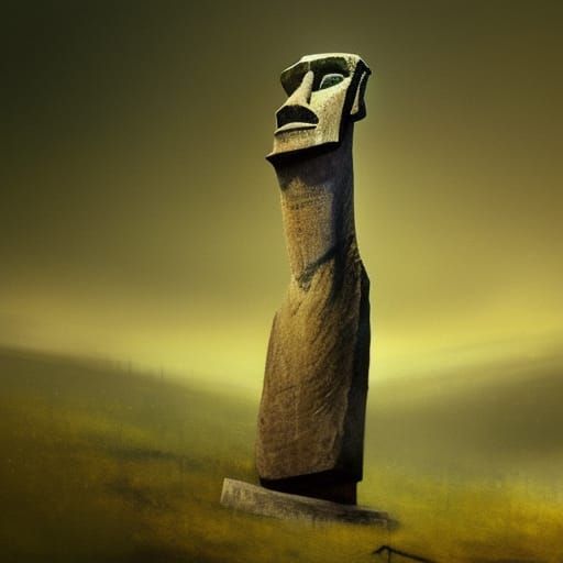 Lonely statue on the hill