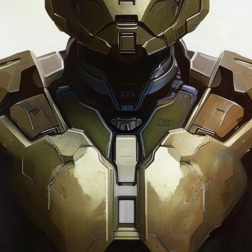 HALO Spartan head and shoulders portrait, 8k resolution conc...