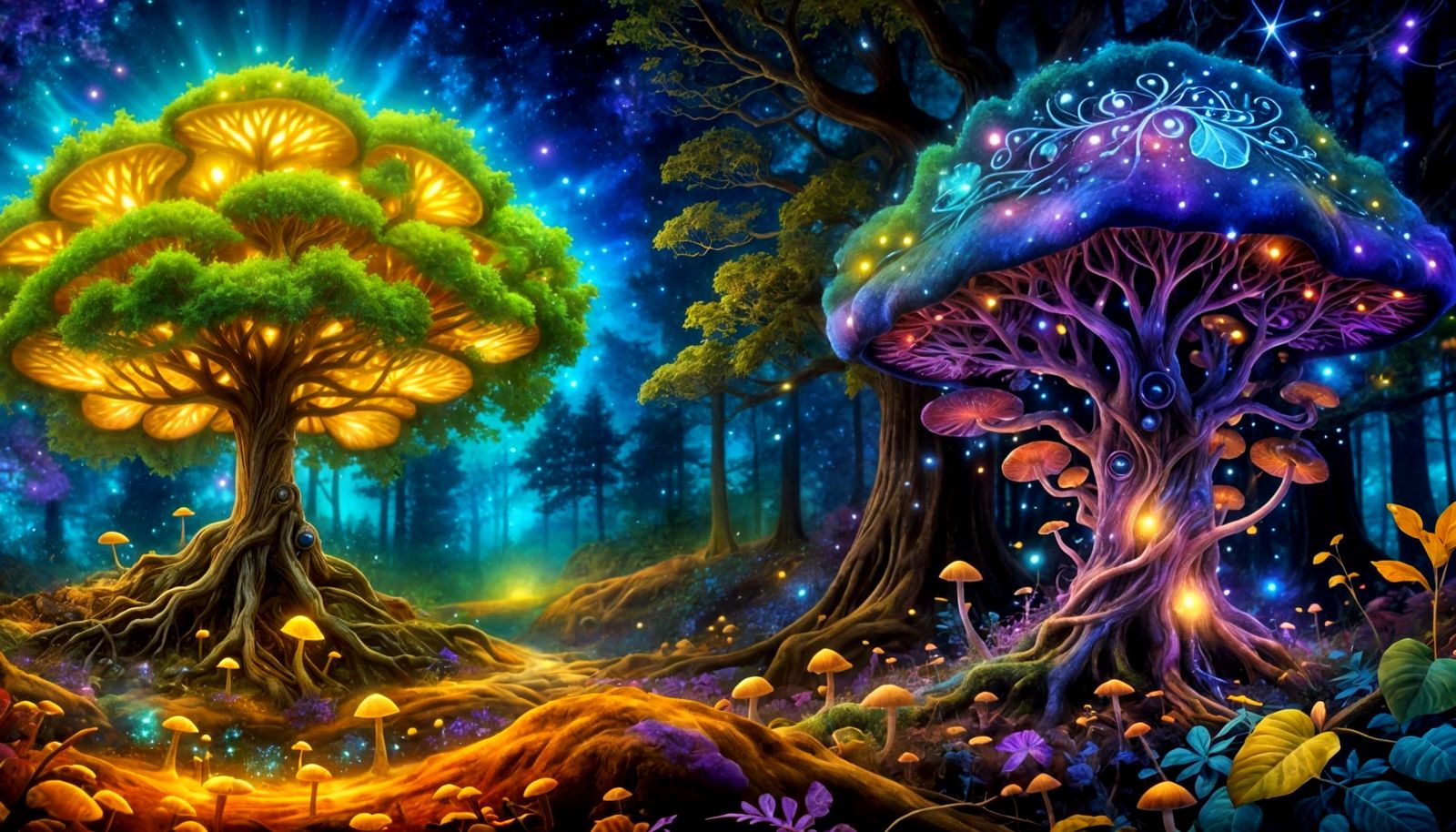Psychedelic Woods: Tree of Day and Tree of Night