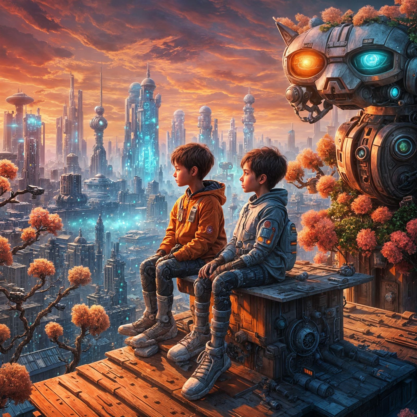 Kids watching city  by @Queen Snakebite