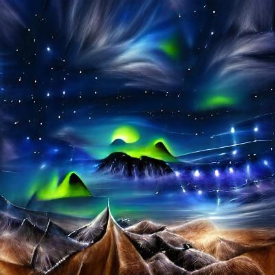 Northern lights in the mountains