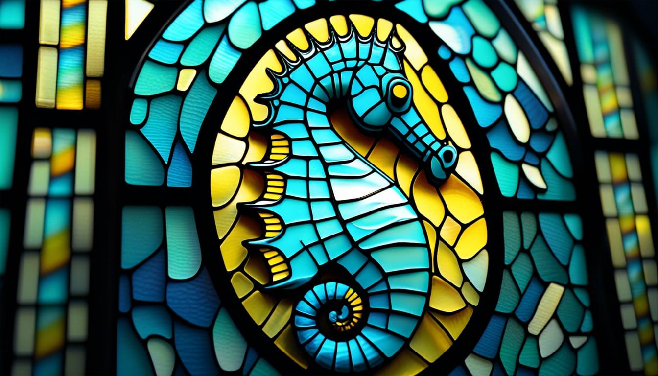 Stained Glass Seahorse