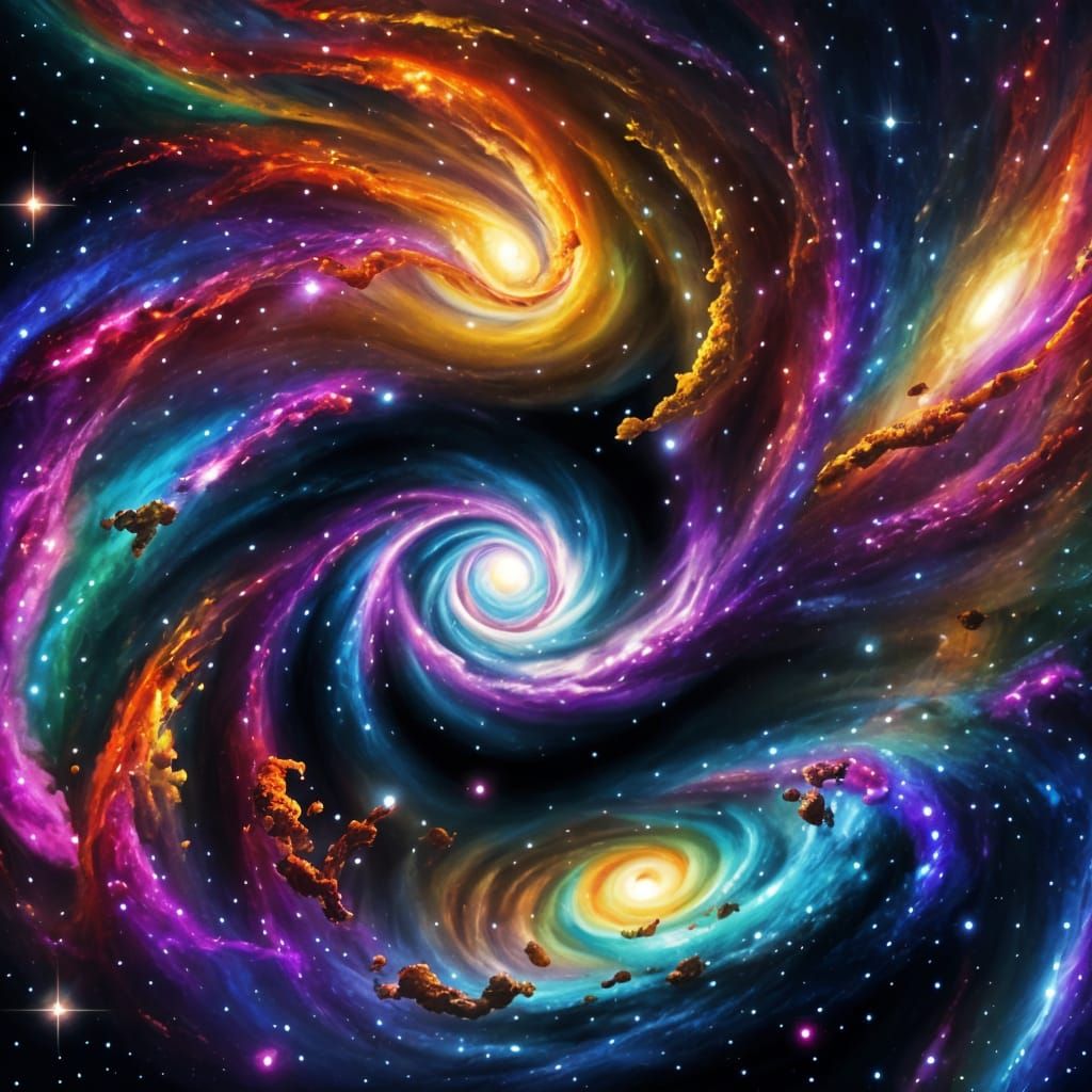 Explosive Big Bang Theory Image in Splash Art Style