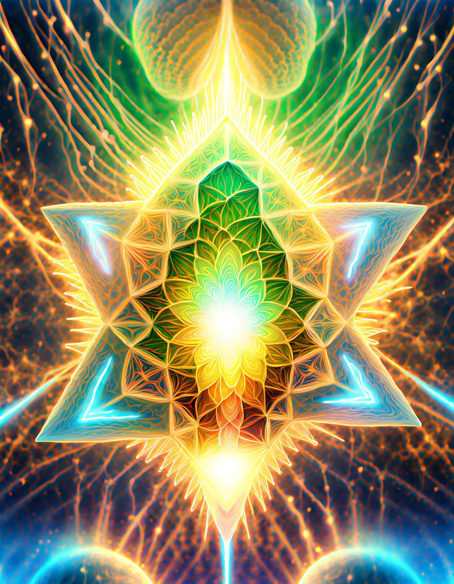 beautiful descent of Divine light into Anahata, abstract gra...