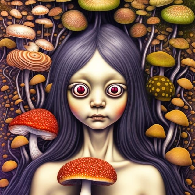 Fungi Girl 4536 - AI Generated Artwork - NightCafe Creator