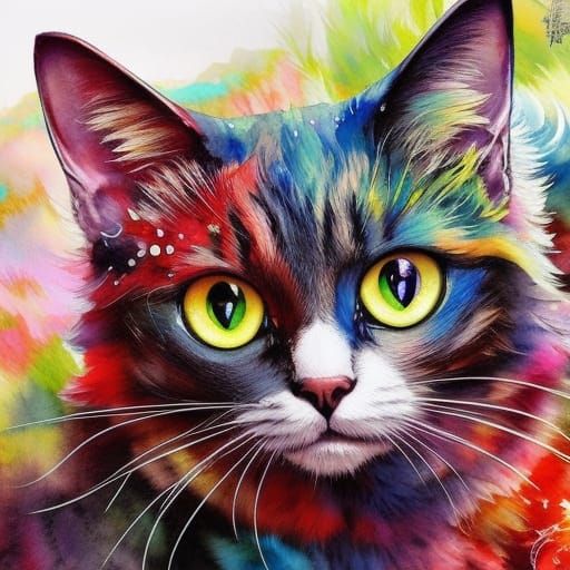 Rainbow cat - AI Generated Artwork - NightCafe Creator