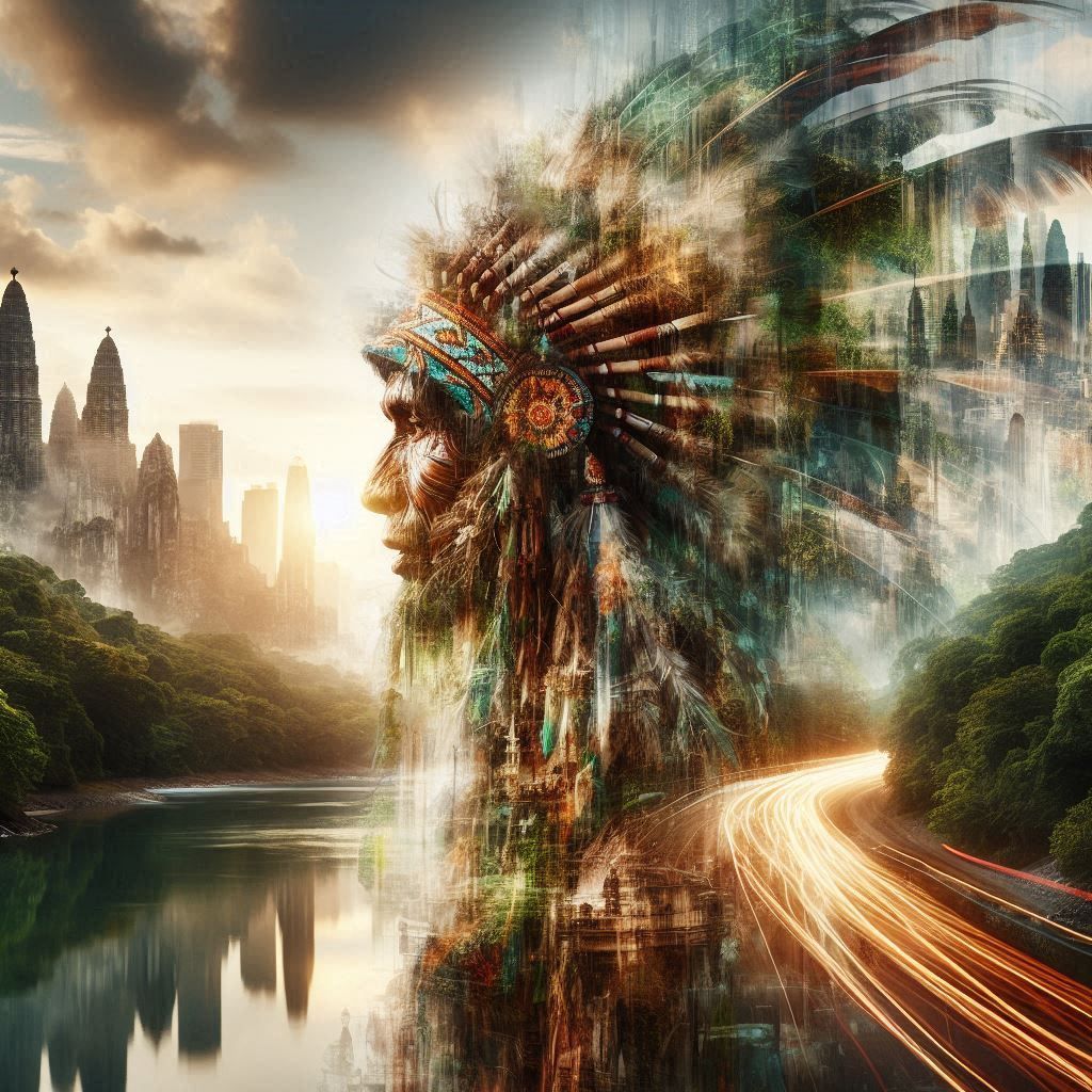 double exposure beautiful fantasy portrait landscape..